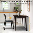 47.2 Rectangle Dining Table for 4, Mid-Century Modern Kitchen Table with Rubber Wood Legs for Dining Room