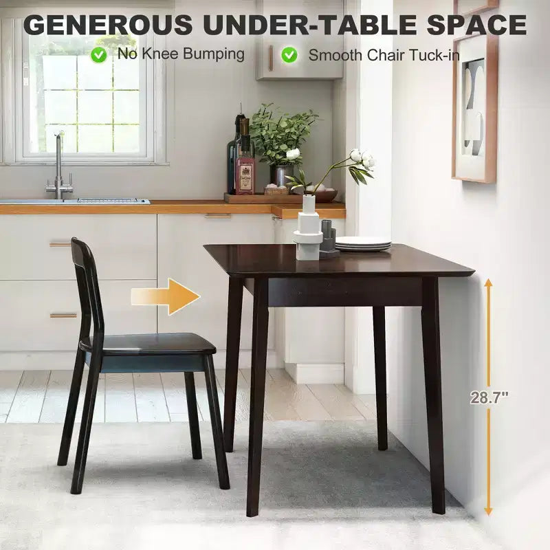47.2 Rectangle Dining Table for 4, Mid-Century Modern Kitchen Table with Rubber Wood Legs for Dining Room