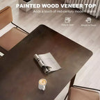 47.2 Rectangle Dining Table for 4, Mid-Century Modern Kitchen Table with Rubber Wood Legs for Dining Room