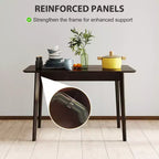 47.2 Rectangle Dining Table for 4, Mid-Century Modern Kitchen Table with Rubber Wood Legs for Dining Room