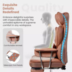 Office Desk Chair, Big and Tall Executive Chair with Footrest, Ergonomic Reclining High Back Support