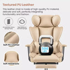Office Desk Chair, Big and Tall Executive Chair with Footrest, Ergonomic Reclining High Back Support