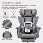 Office Desk Chair, Big and Tall Executive Chair with Footrest, Ergonomic Reclining High Back Support