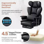 Office Desk Chair, Big and Tall Executive Chair with Footrest, Ergonomic Reclining High Back Support