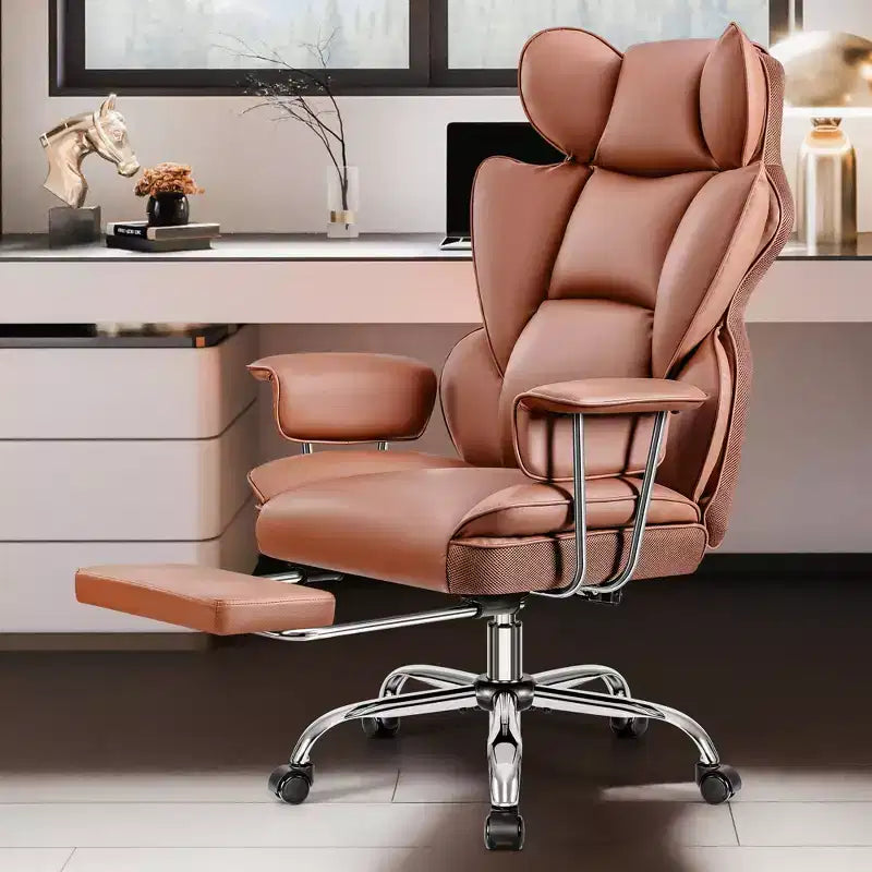 Office Desk Chair, Big and Tall Executive Chair with Footrest, Ergonomic Reclining High Back Support