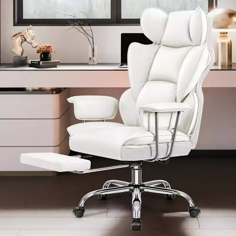 Office Desk Chair, Big and Tall Executive Chair with Footrest, Ergonomic Reclining High Back Support