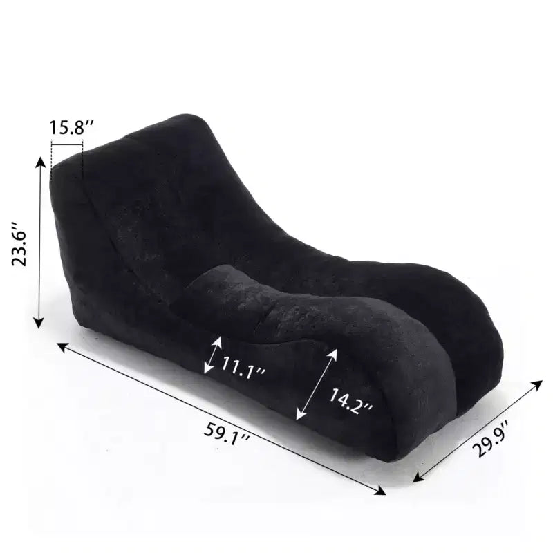 Chaise Lounge for Yoga, S Curved Bean Bag Chair, Comfy Chaise Lounge Filled with Soft Sponge, Floor Boneless Reading Sofa for Living Room Bedroom