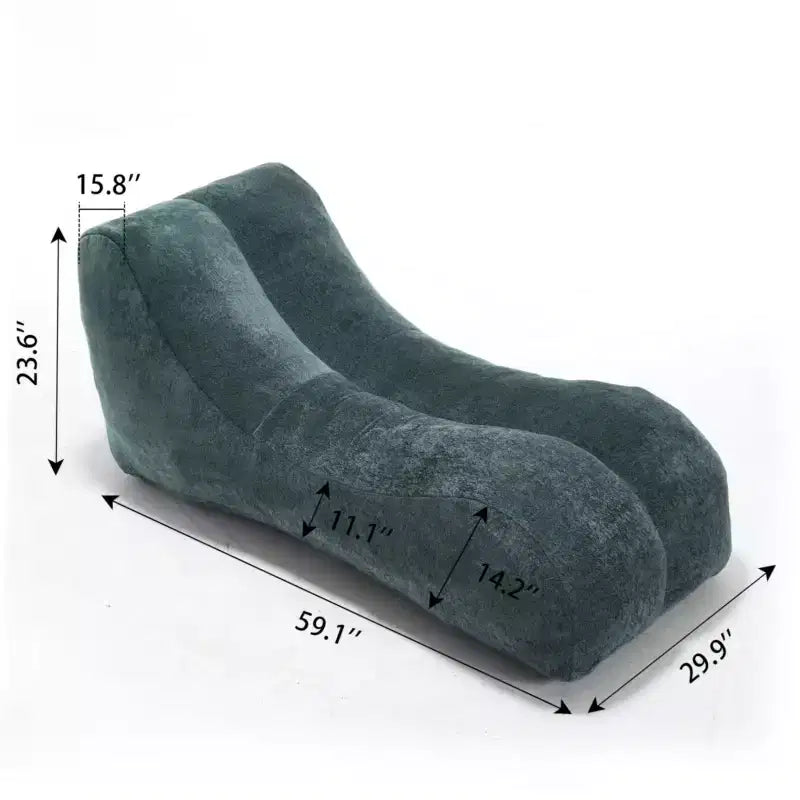Chaise Lounge for Yoga, S Curved Bean Bag Chair, Comfy Chaise Lounge Filled with Soft Sponge, Floor Boneless Reading Sofa for Living Room Bedroom