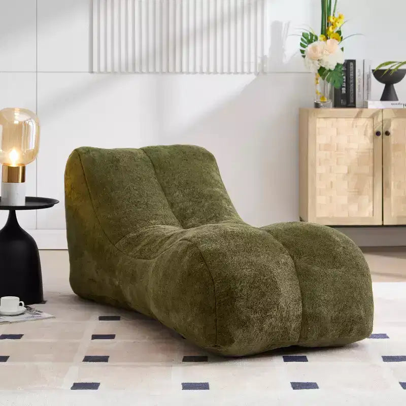 Chaise Lounge for Yoga, S Curved Bean Bag Chair, Comfy Chaise Lounge Filled with Soft Sponge, Floor Boneless Reading Sofa for Living Room Bedroom