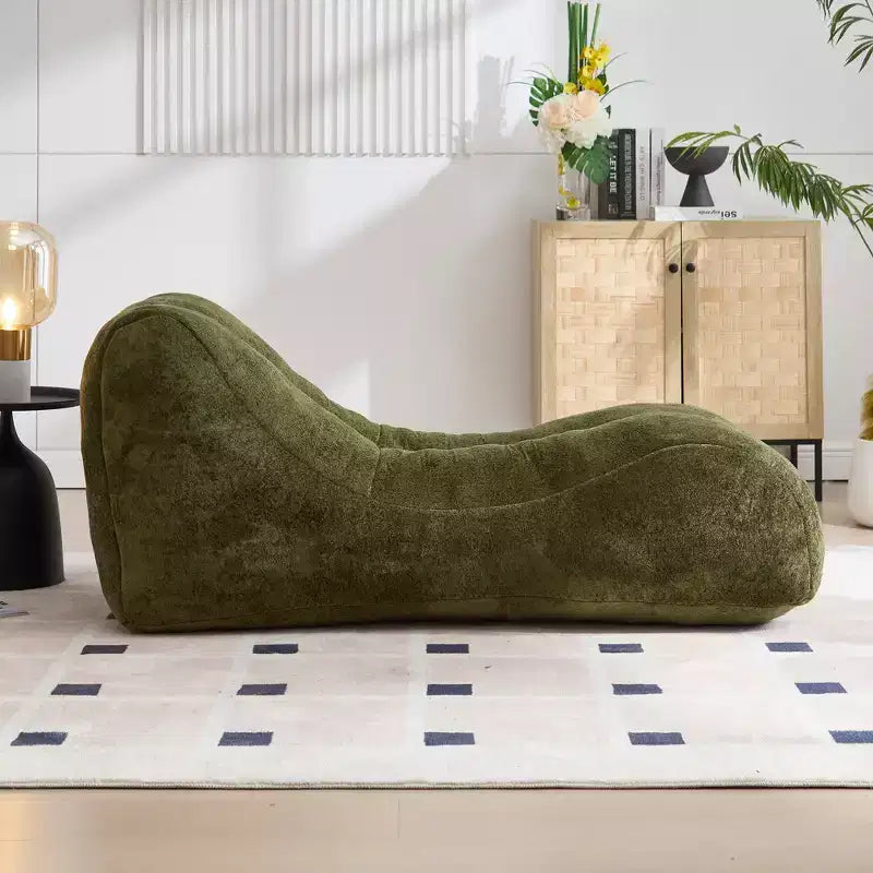 Chaise Lounge for Yoga, S Curved Bean Bag Chair, Comfy Chaise Lounge Filled with Soft Sponge, Floor Boneless Reading Sofa for Living Room Bedroom