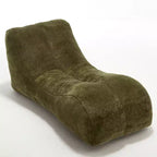 Chaise Lounge for Yoga, S Curved Bean Bag Chair, Comfy Chaise Lounge Filled with Soft Sponge, Floor Boneless Reading Sofa for Living Room Bedroom