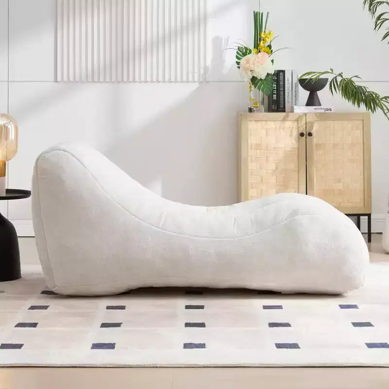 Chaise Lounge for Yoga, S Curved Bean Bag Chair, Comfy Chaise Lounge Filled with Soft Sponge, Floor Boneless Reading Sofa for Living Room Bedroom