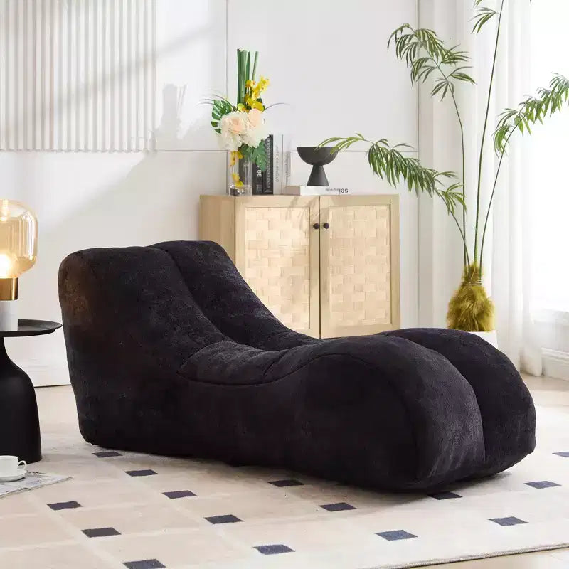 Chaise Lounge for Yoga, S Curved Bean Bag Chair, Comfy Chaise Lounge Filled with Soft Sponge, Floor Boneless Reading Sofa for Living Room Bedroom