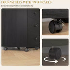 3 Drawer File Cabinet on Wheels Mobile Home Office Storage Cabinet with Top Tray Under Desk Printer Stand