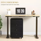 3 Drawer File Cabinet on Wheels Mobile Home Office Storage Cabinet with Top Tray Under Desk Printer Stand