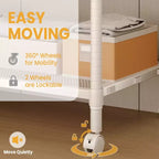 Heavy Duty Rolling Clothes Rack with Wheels, Freestanding Metal Garment Rack with Adjustable Shelves, Gray