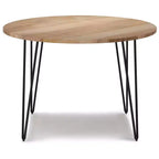 45" Round Dining Table, Natural Finish