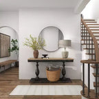 36" Contemporary Wood Round Wall Mirror