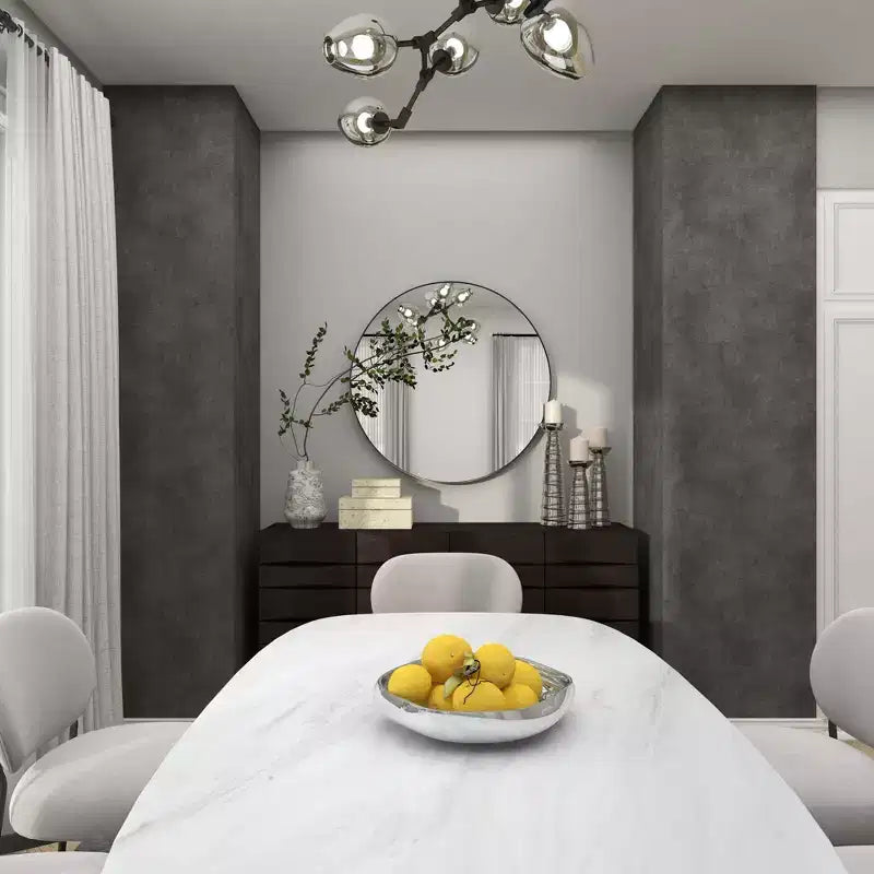 36" Contemporary Wood Round Wall Mirror