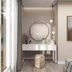 36" Contemporary Wood Round Wall Mirror