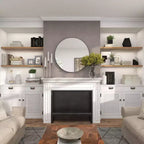 36" Contemporary Wood Round Wall Mirror