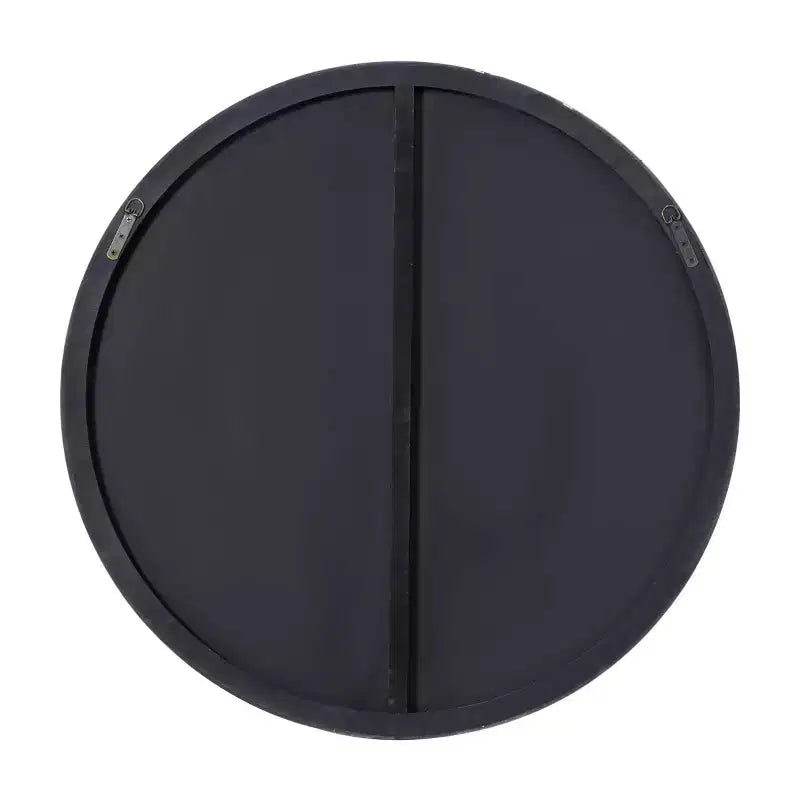 36" Contemporary Wood Round Wall Mirror