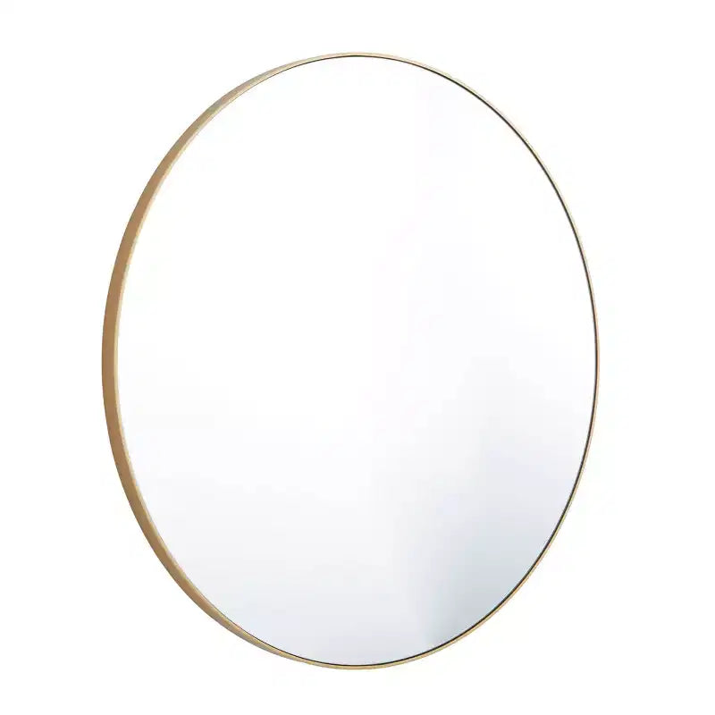 36" Contemporary Wood Round Wall Mirror